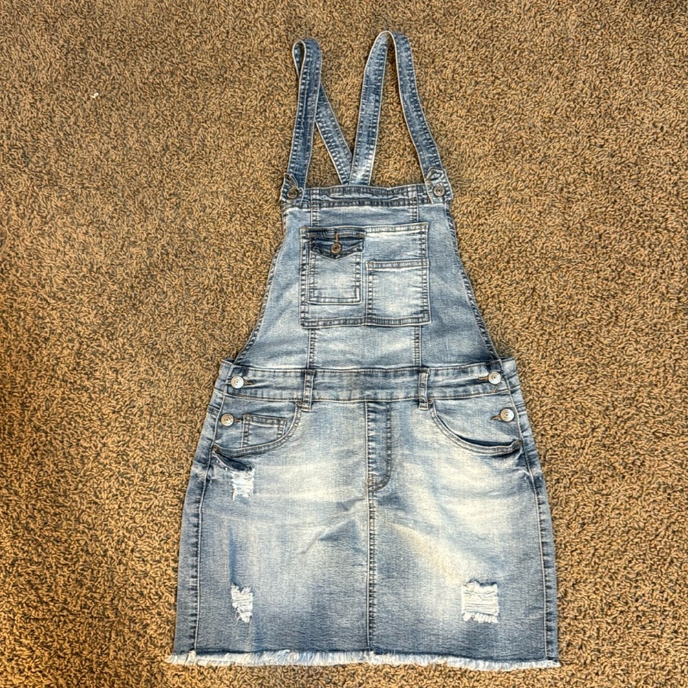 Almost Famous jean overall skirt.